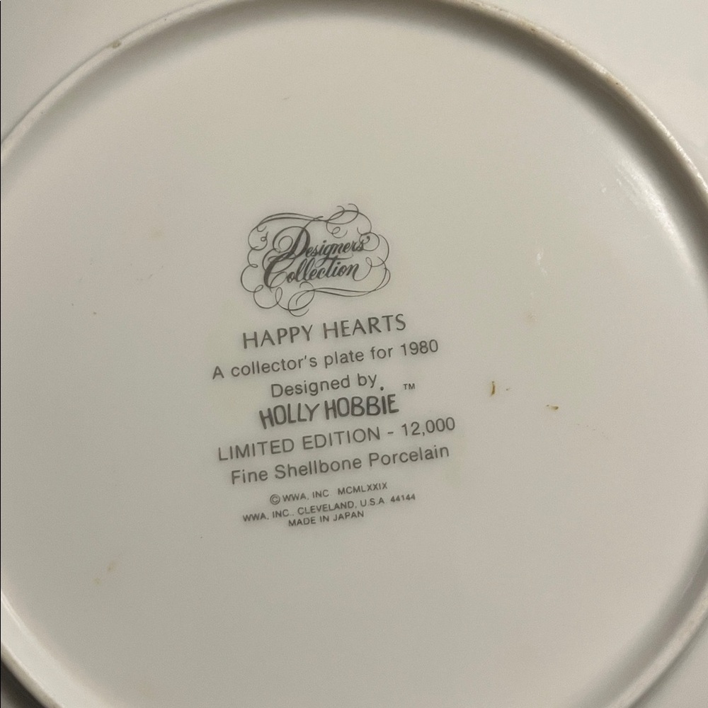 Holly Hobby Happy Hearts collector plate 1980 - Picture 3 of 4